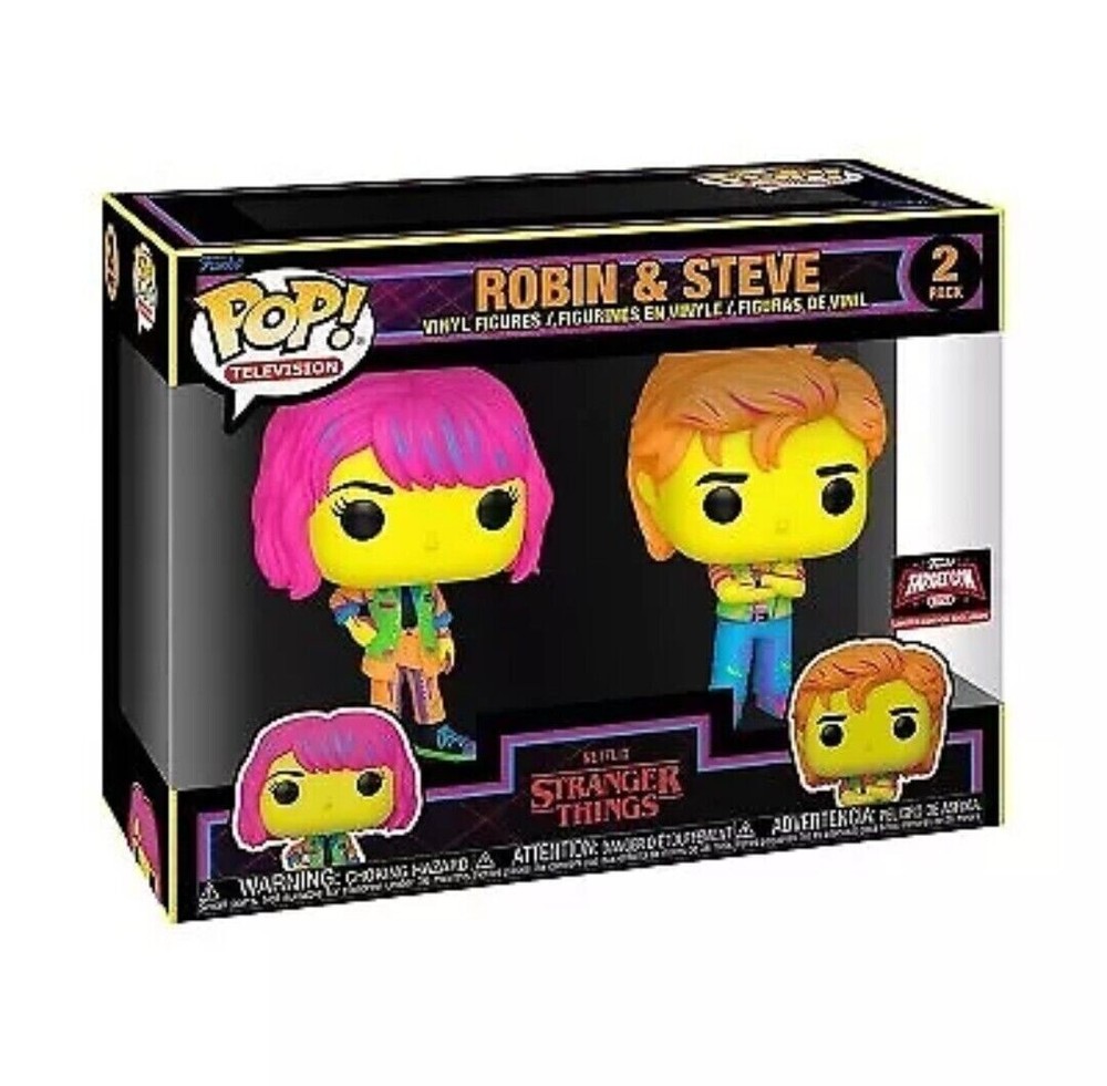 Funko Pop! Vinyl: Stranger Things - Robin & Steve 2-Pack (Black Light) - Target