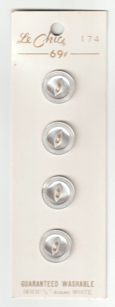 Le Chic Buttons #174 White Size 16mm (5/8")