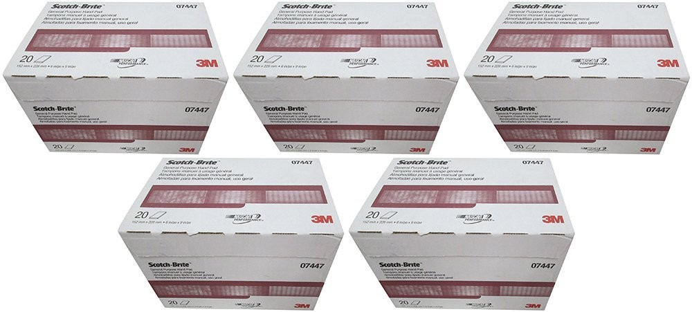 3M 07447  bweUA Maroon General Purpose Hand Pad, 20 Count (5 Pack)