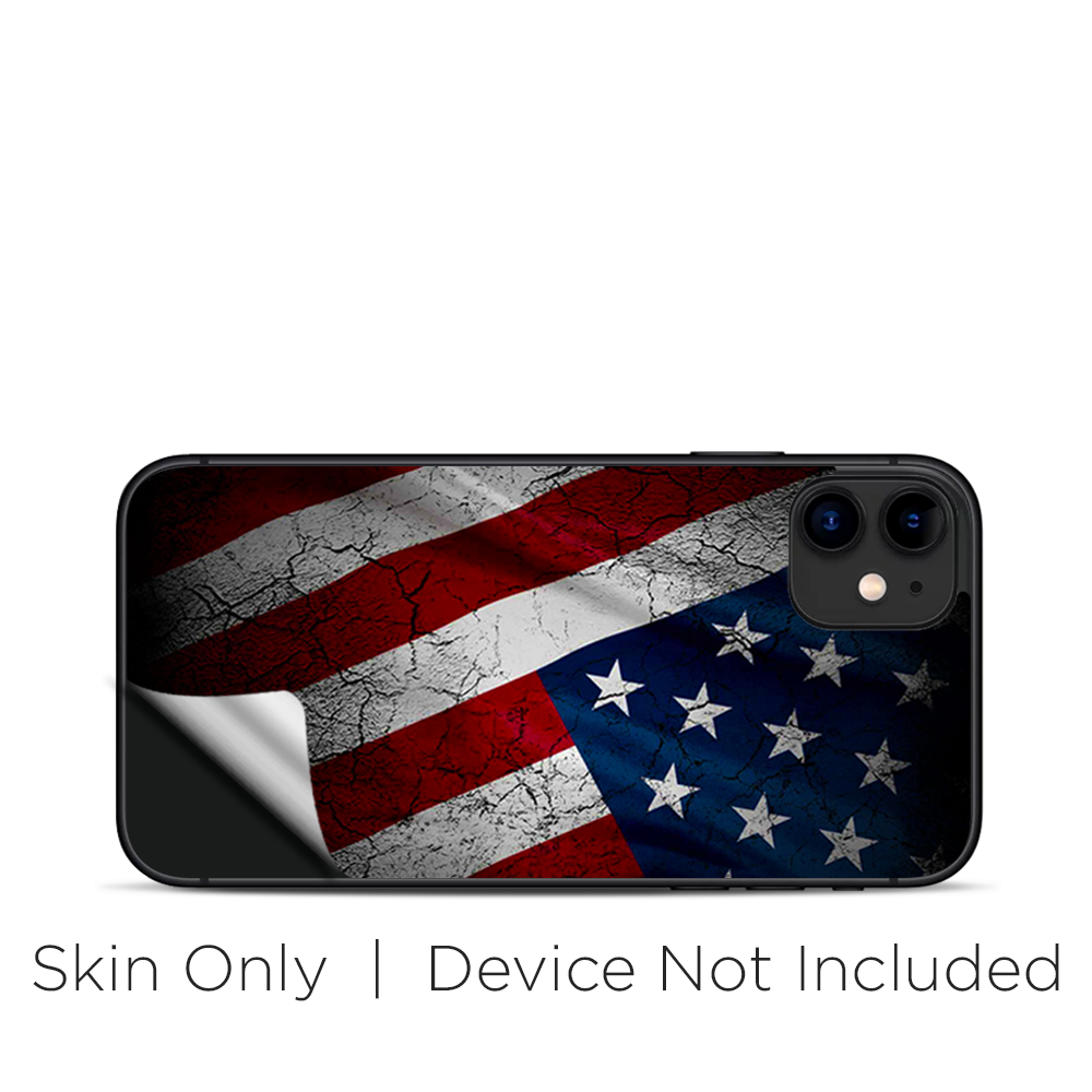 Skins Decal Wrap for Apple iPhone 11 - American Flag distressed wave