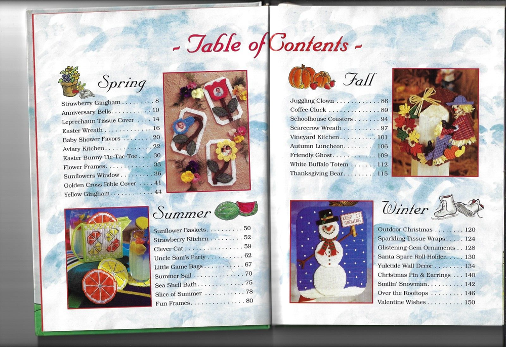 "COUNTRY SEASONS" plastic canvas PATTERN BOOK 38 Patterns (#437)