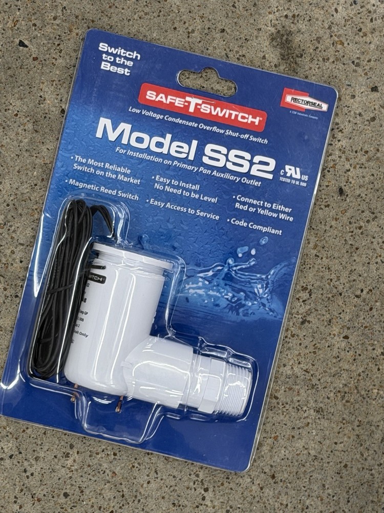 RectorSeal Safe-T-Switch SS2 Low Voltage Condensate Overflow Switch