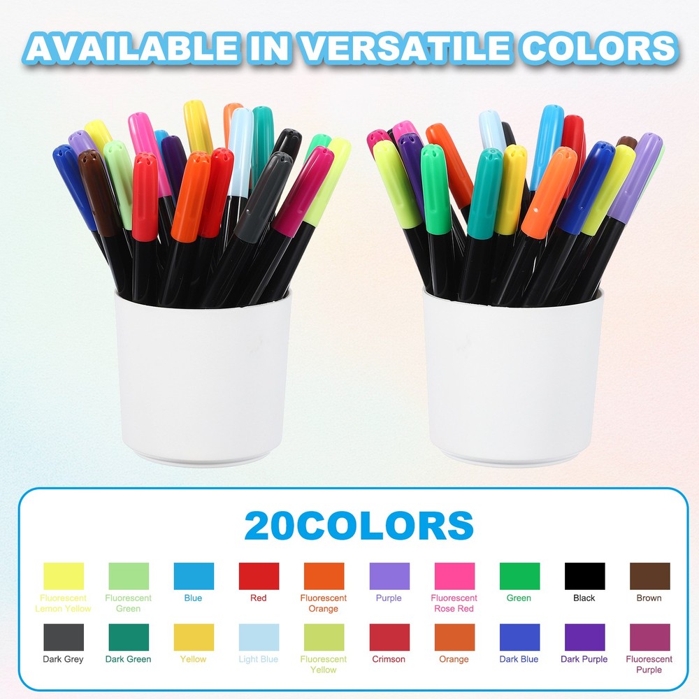 Light Blue Permanent Fabric Markers for Cloths Coloring Drawing, 6Pack