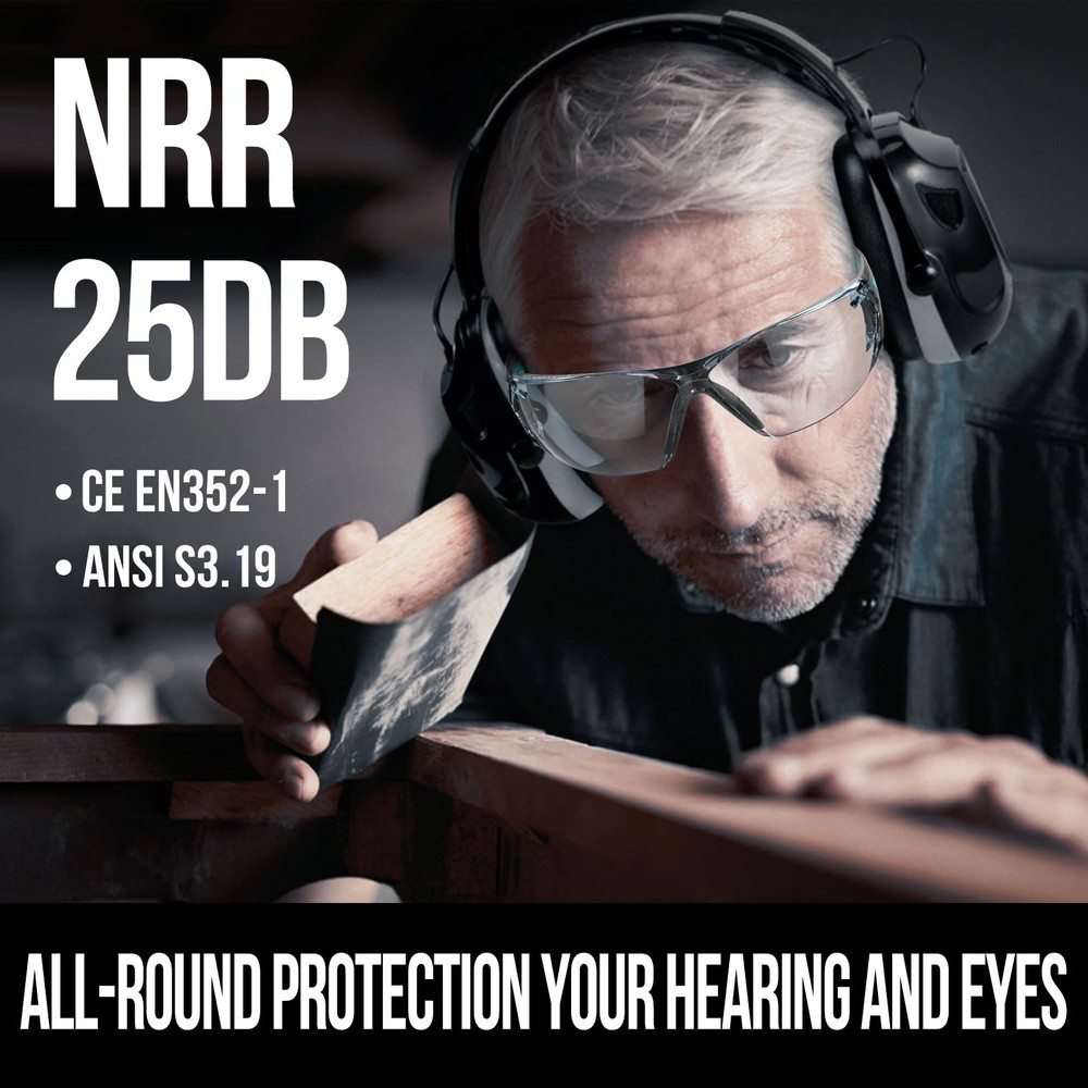 Muffpro Bluetooth Hearing Protection Ear with Large, Black