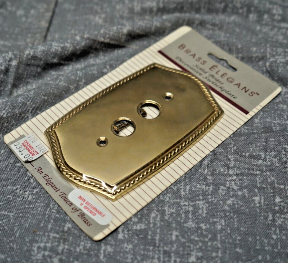Vintage/Antique Style Solid Brass Single G Push Button Switch Plate Cover New