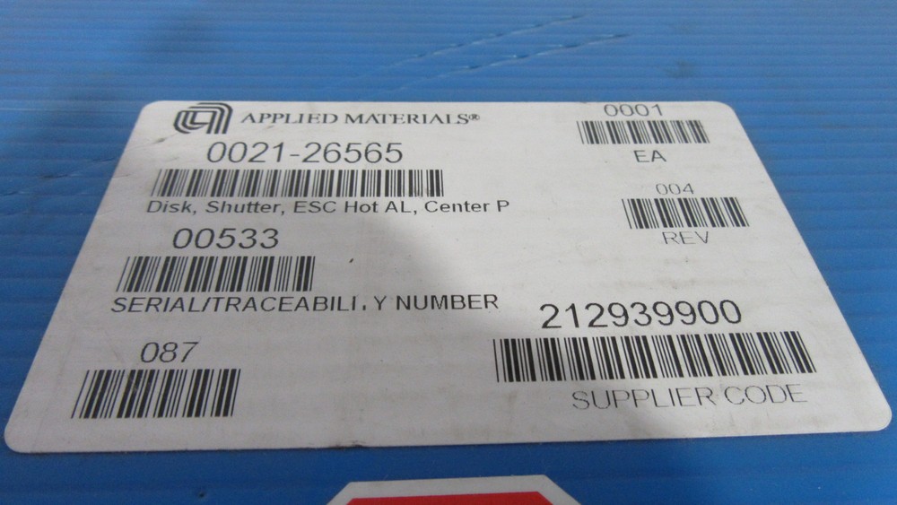 AMAT APPLIED MATERIALS 0021-26565 DISK SHUTTER ESC HOT AL CENTER P