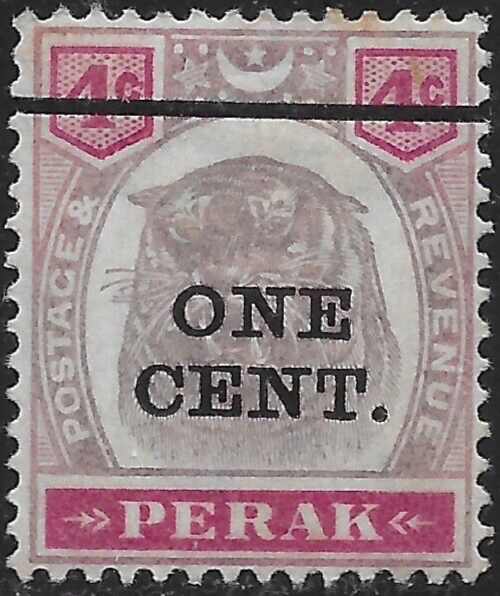1900 MALAYA PERAK SC#63 MLH VF 🔥TIGER🔥