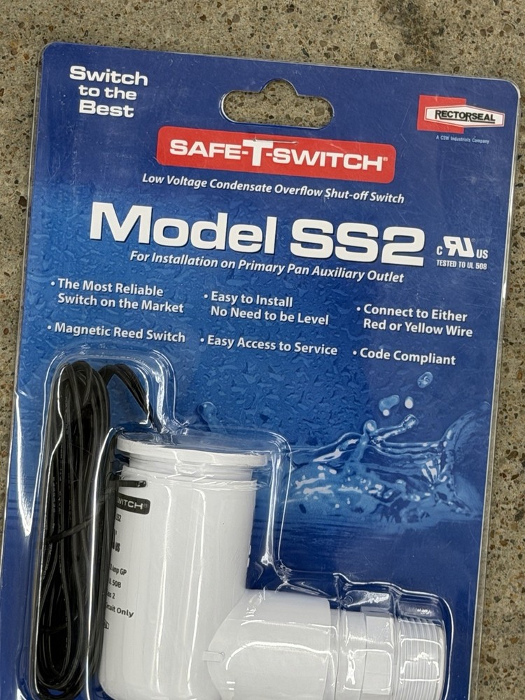 RectorSeal Safe-T-Switch SS2 Low Voltage Condensate Overflow Switch