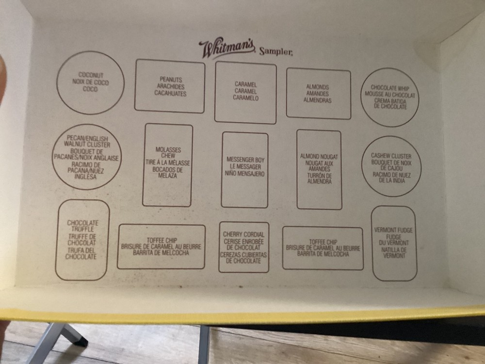 Empty Whitman's Sampler Chocolate Candy Box