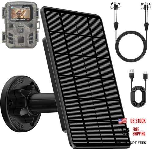 Solar Panel for Trail Camera, Trail Camera Solar Panel with 5000mAh