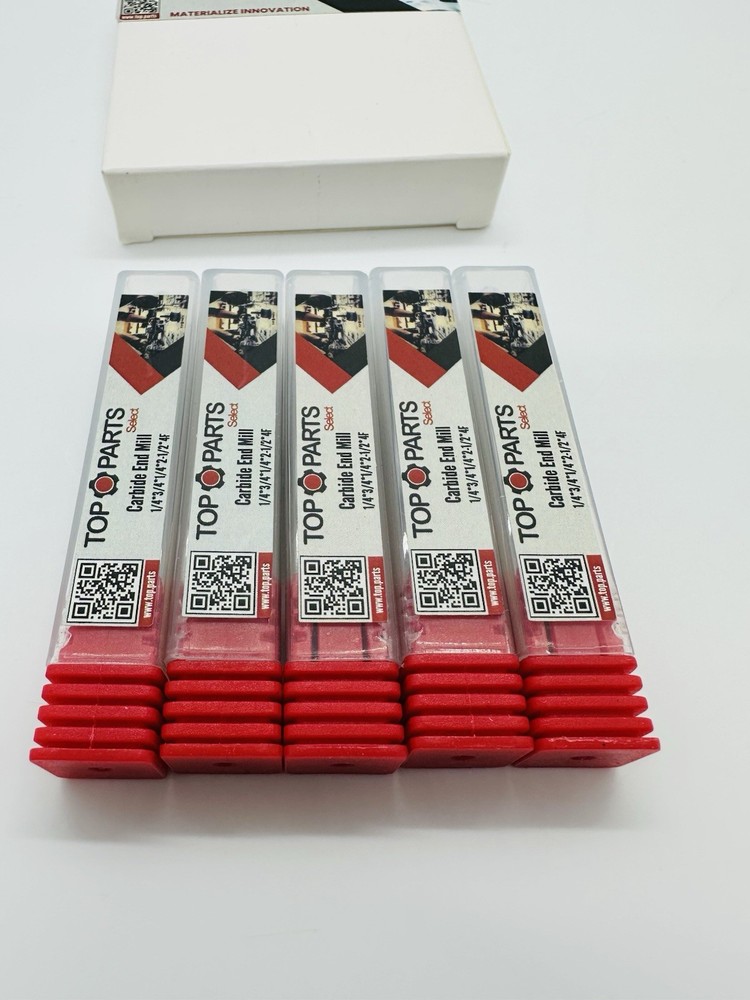 Tungsten Carbide End Mills, 5 Piece High Value Pack 4 Flute 1/4"