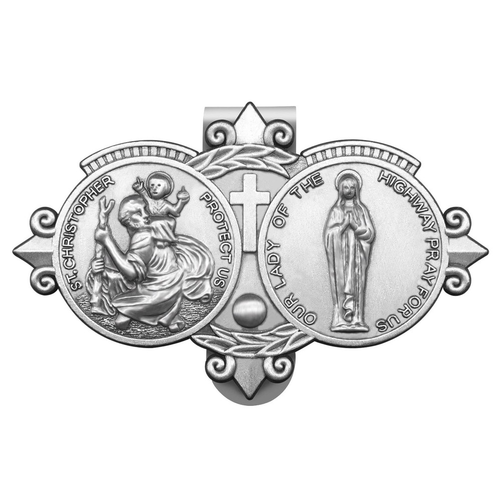 St Christopher Medal Car Saint Christopher Visor Clip Auto Sun Visor Accessor...