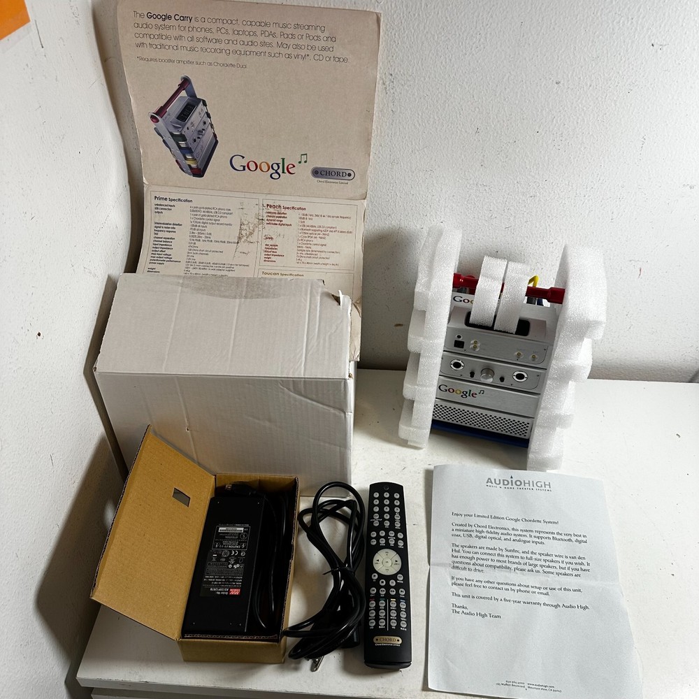 Google Chordette Carry Stereo Streaming Compact Bluetooth Digital Audio System