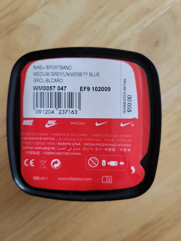 Nike + Sportband Pedometer Sensor Activity Tracker Medium Grey University Blue