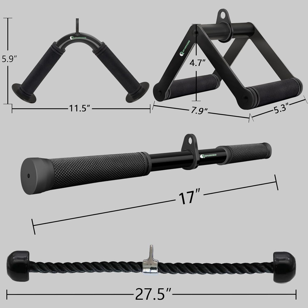 Cable Machine LAT Pulldown Attachment Set for Home Gym Workouts