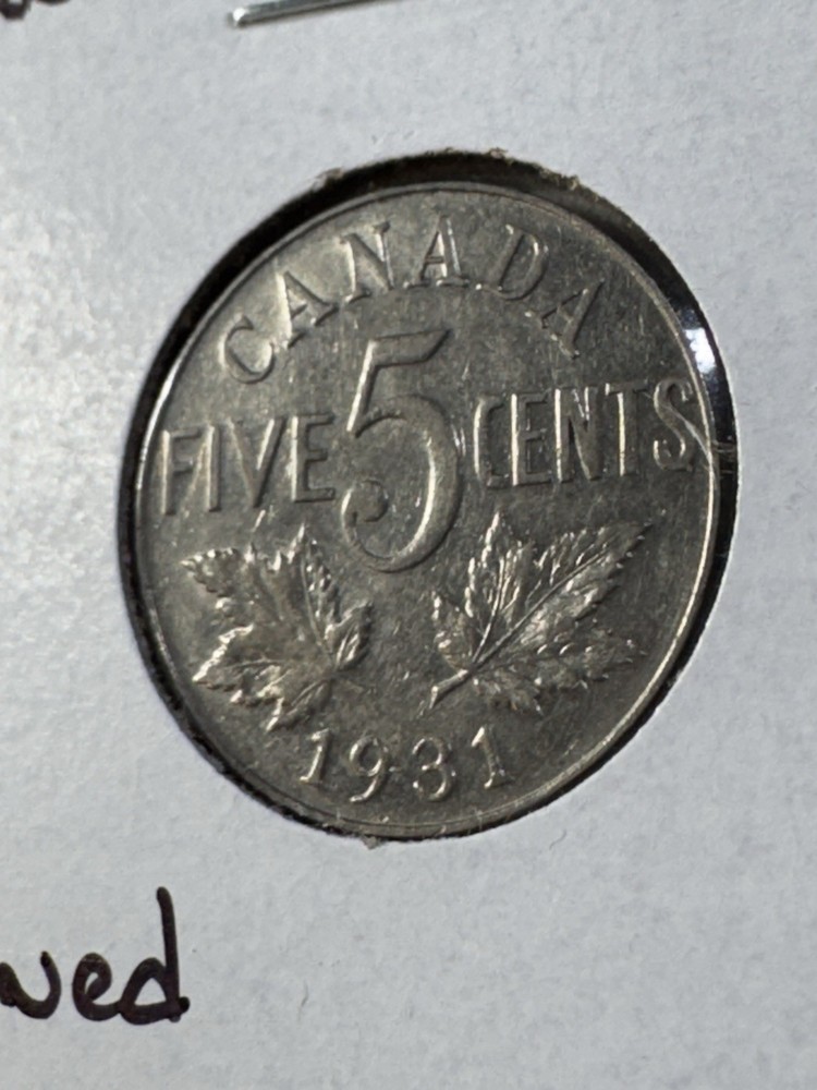 1931 Canada 5 Cents Cleaned