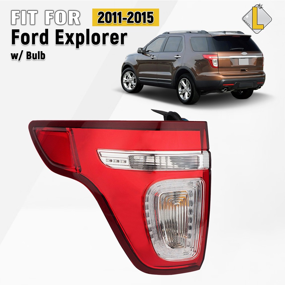 LED Tail Light For 2011-2015 Ford Explorer Red Clear With Bulbs Left Driver Side