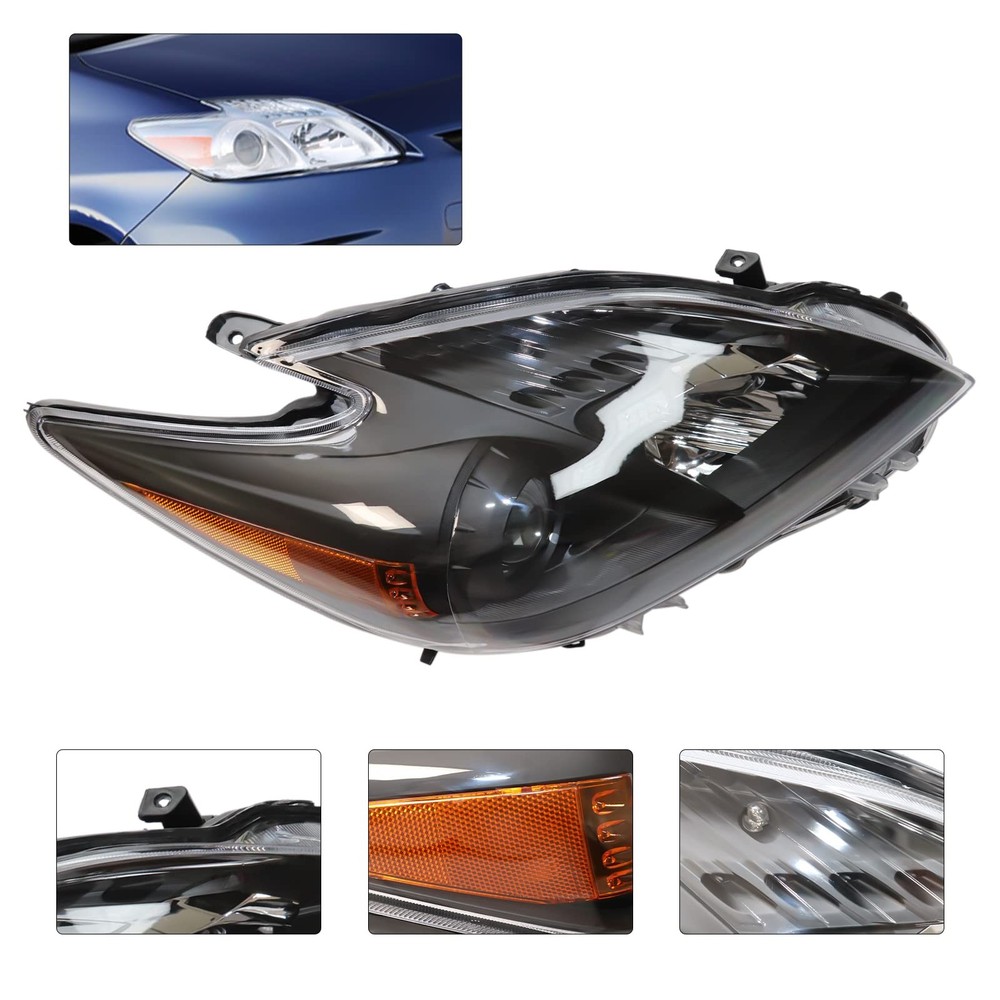 Front Headlight Halogen for Prius 2010-2011 Driver Passenger Side