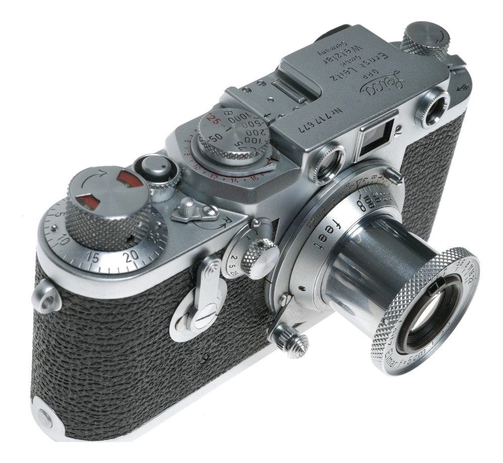 Leica IIIf camera Red Scale Elmar 3.5/50mm self timer boxed