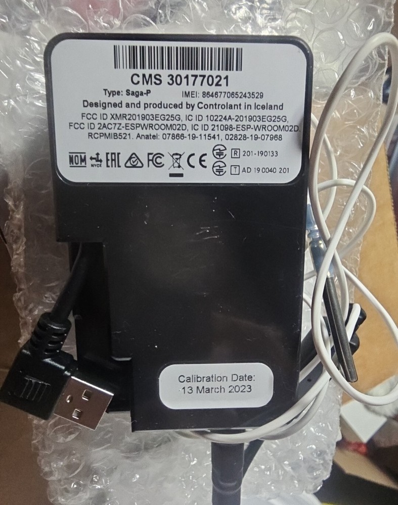 Pfizer CMS 30069384 Controlant Real Time Logger Type Saga-P