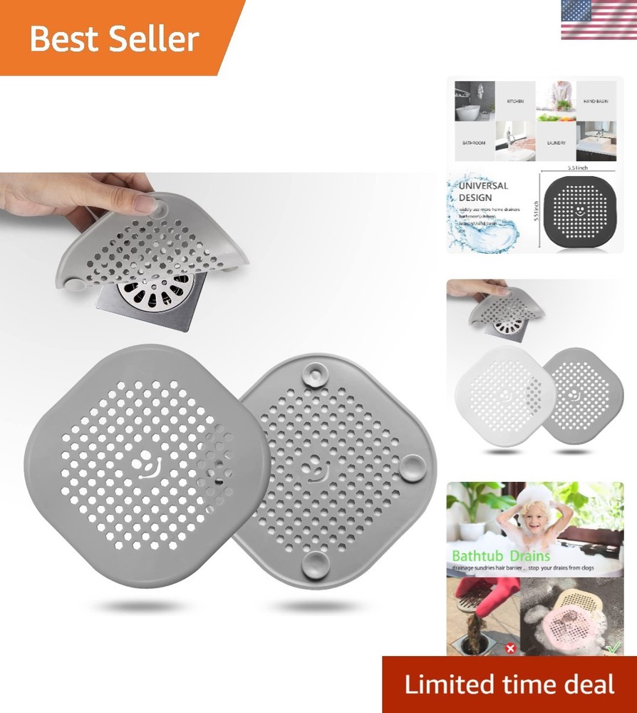 Stylish Silicone Shower Drain Protector with Suction Cup - Easy Cleanup Solution