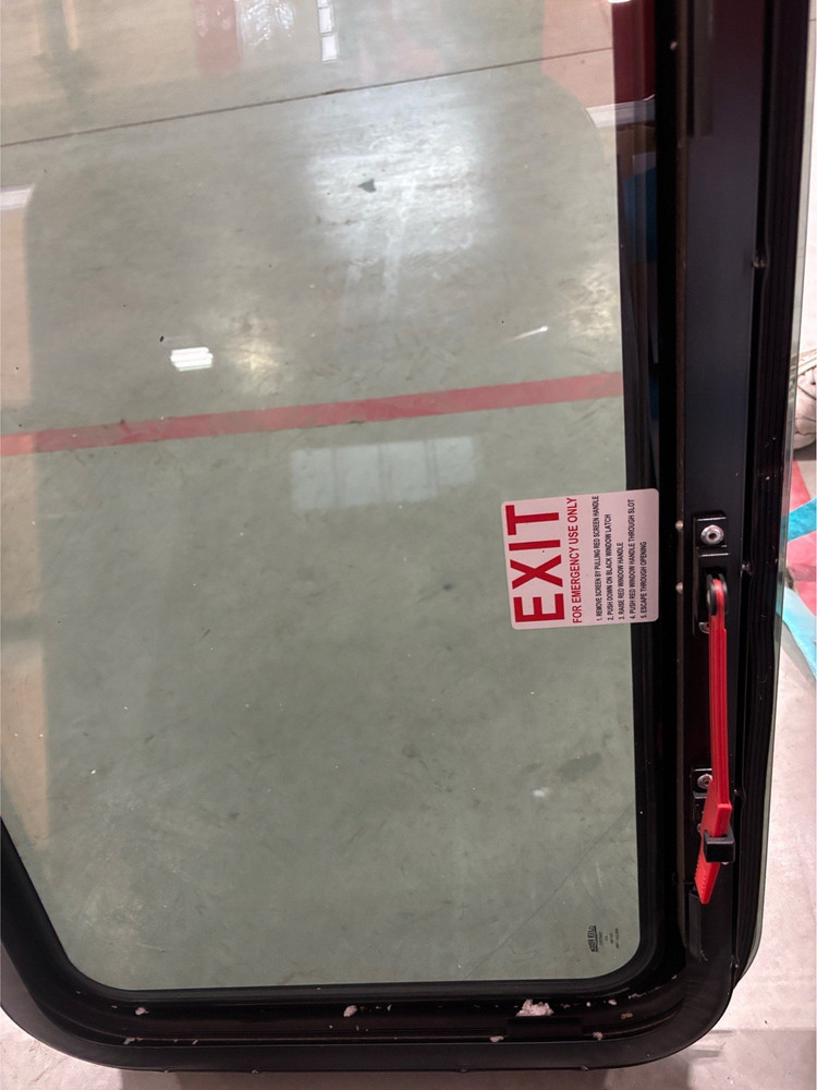 KINRO RV Trailer Window 30"X20" W/ Ring Screen Frameless Emergency FIRE Exit LCI