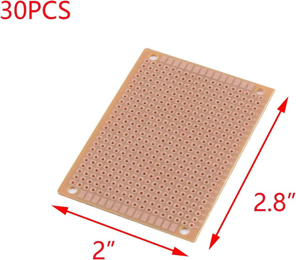 30 PCS Perfboard Prototyping Board 5X7Cm/2"X2.8" Circuit Board PCB Experiment