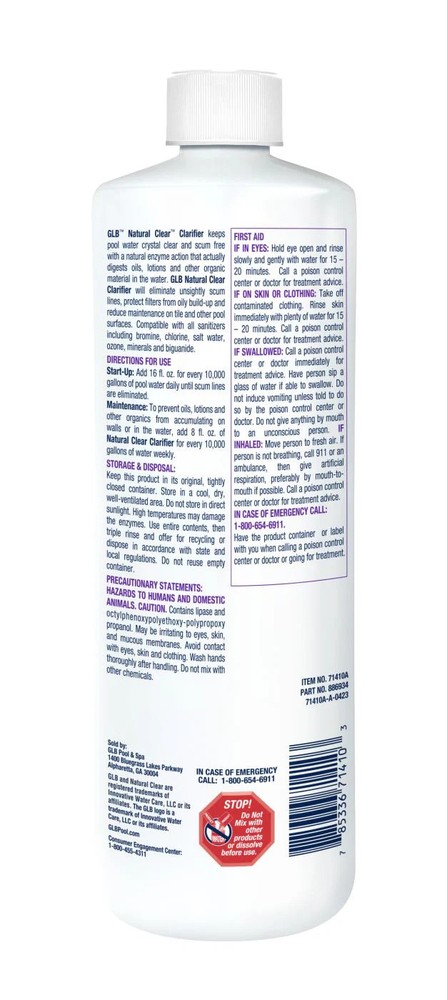 GLB Natural Clear Clarifier - 1 qt