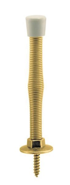 Flexible Door Stop - 3" Bright Brass - Soft Tip