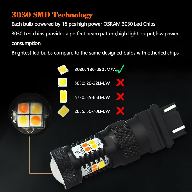 AUXITO 3157 Switchback LED Turn Signal Lights Anti Hyper Flash Canbus 16K EXD