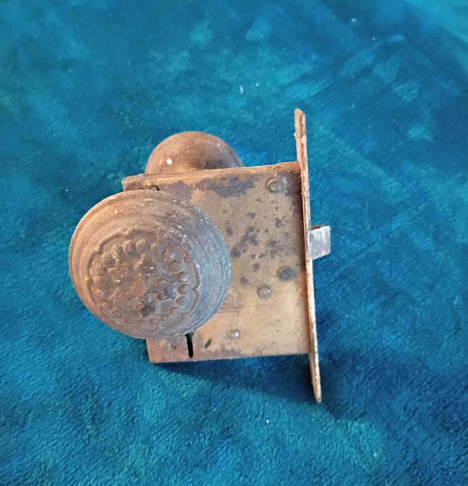 Antique Mortise Lock With Russel And Erwin Knobs.