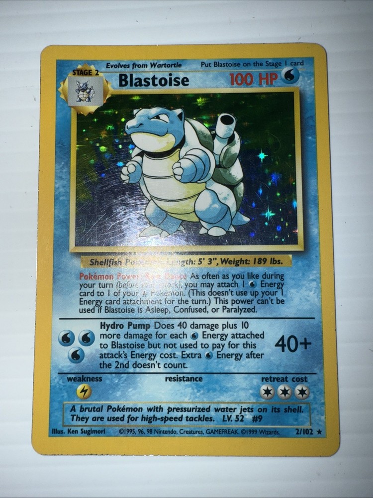 Pokemon Blastoise Base Set Holo Rare 2/102