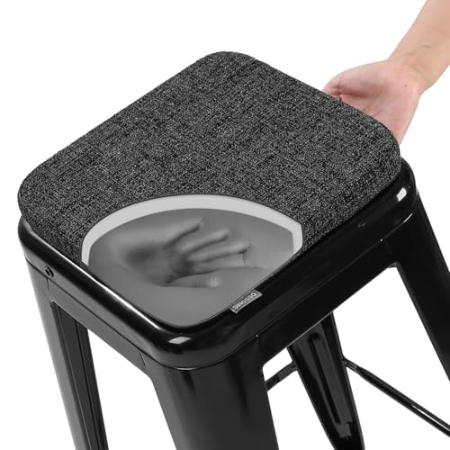 Memory Foam Bar Stool Cushion 1 Piece, Modern Black-gray Square-1 Pcs
