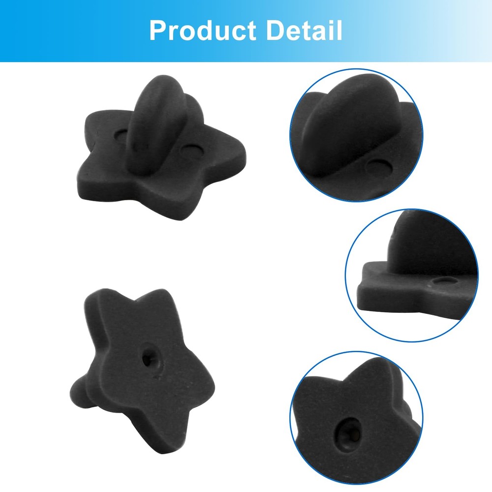 Rubber Pin Backs 100 Pack Star Shape Lapel Backing Locking keepers Black