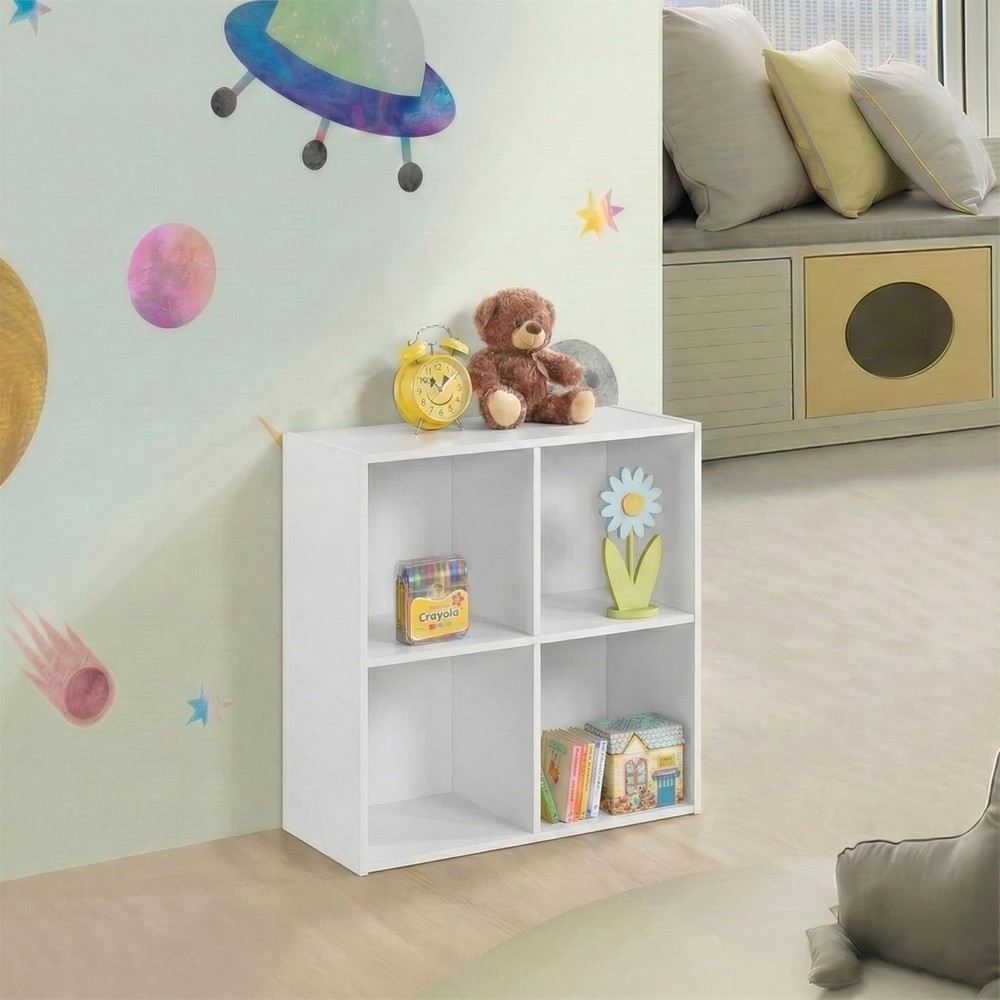 NEW KB Designs - 4-Cube Bookcase, Unit Shelf, Storage Organizer, White