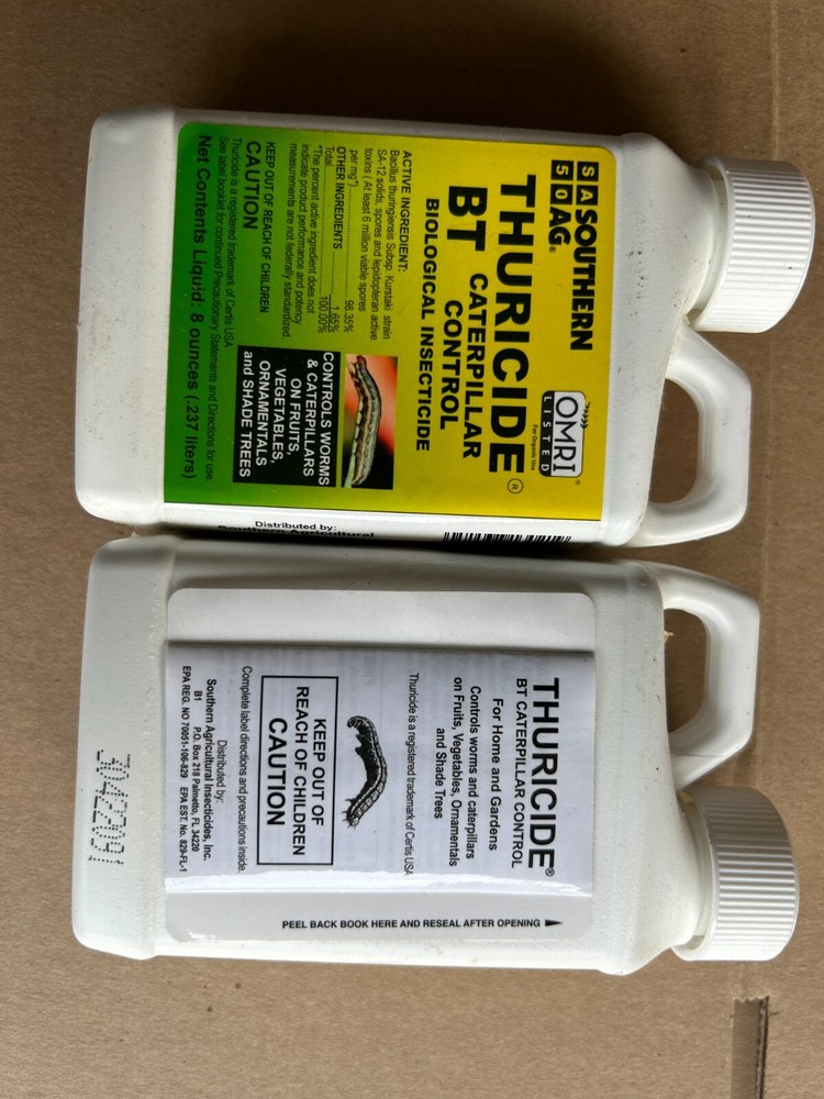 Caterpiller Control- Thuricide BT- 8ounce- 2 bottles