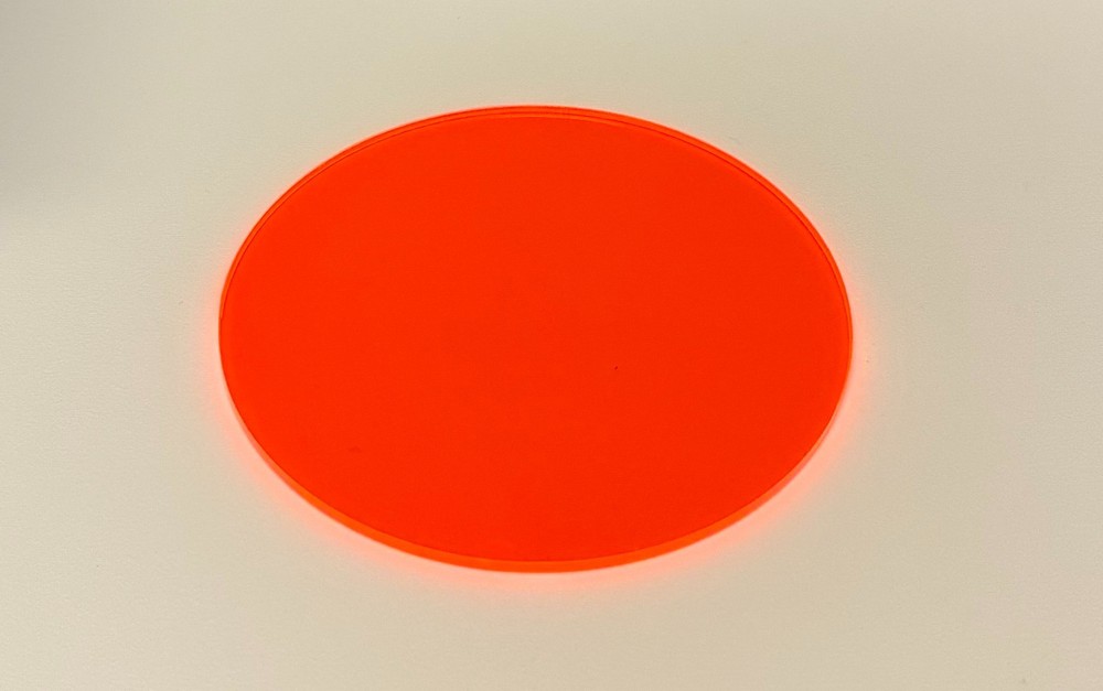 (2-Pack) Acrylic Circle Disc - 1/8" thick - Orange Fluorescent - 12" Diameter