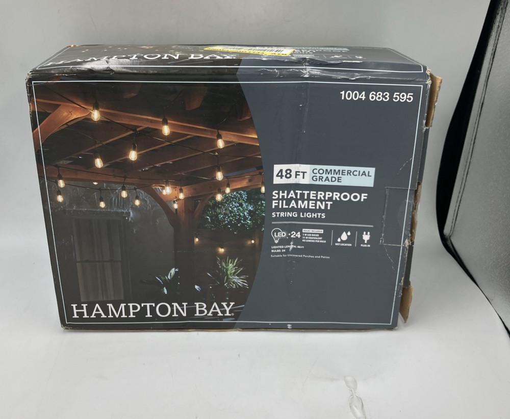 Hampton Bay Shatterproof Filament String Lights -  48ft