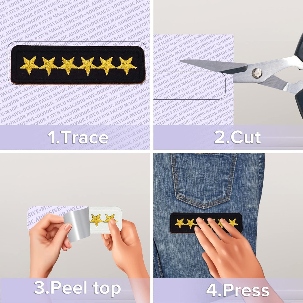 Patch Magic Adhesive, Washable Double-Sided Glue for Iron On Patches and Cut ...