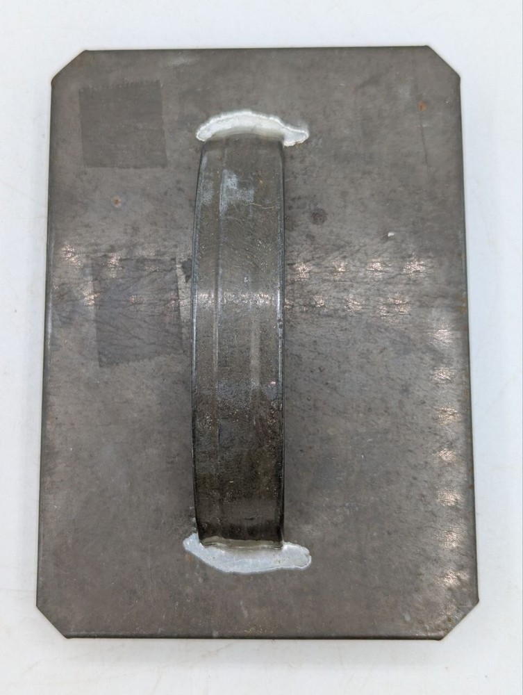 Antique Handmade Tin Cookie Cutter Flat Gingerbread Handle Round Witch AN9