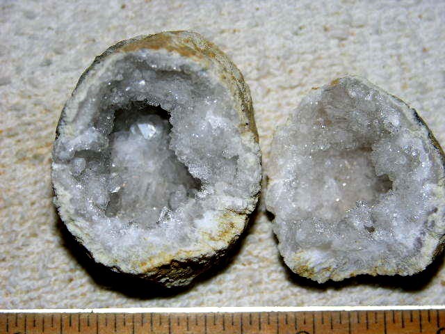 Geode pair opened with crystal centers 2 inch G60