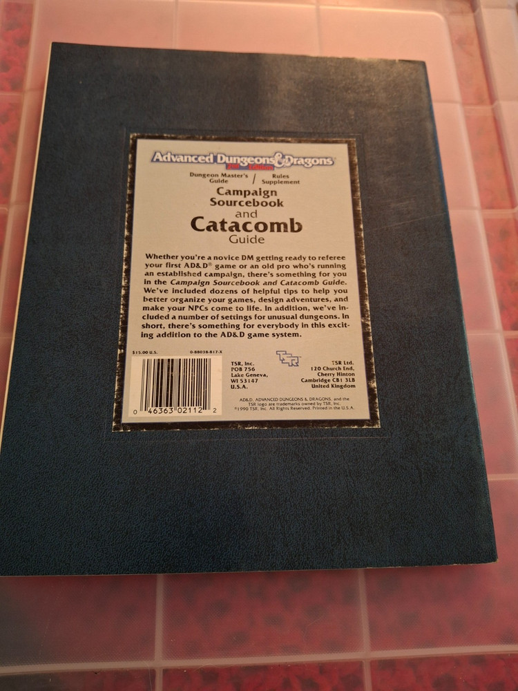 Advanced Dungeons and Dragons Campaign Sourcebook & Catacomb Guide 2nd Ed