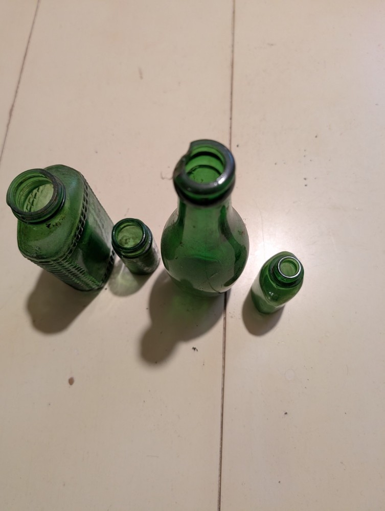 Vintage Emerald Green Bottles