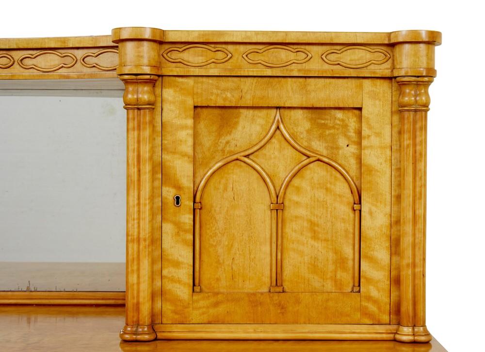 MID 19TH CENTURY SWEDISH BIRCH BUFFET SIDEBOARD