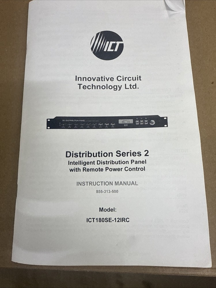 ICT DC Distribution Panel 12 Or 24VDC ICT180SE-12IRC With Remote Power Control