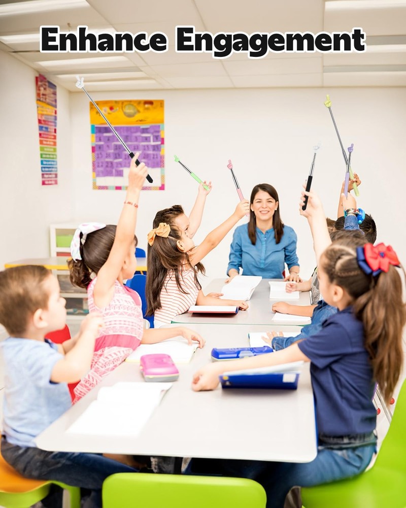 Retractable Teacher Pointer for Classroom Kids Reading, Dumero Extendable...