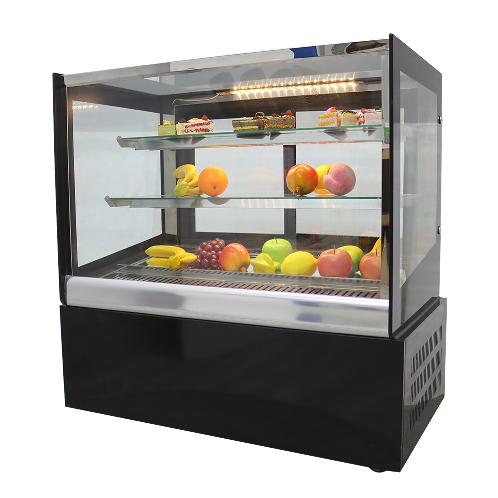 Desktop Refrigerated Cake Display Bakery Cake Cabinet Showcase w/Defogging 220V