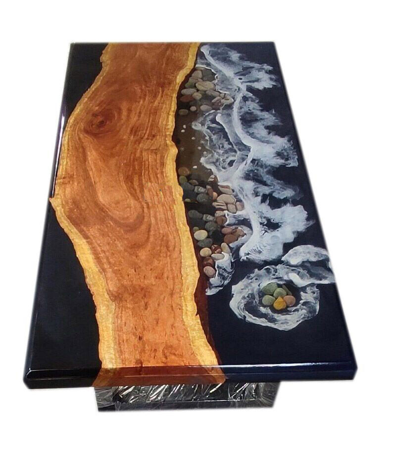 Ocean Epoxy Table Top, Epoxy Table, Resin Dining Table,Wooden Epoxy Coffee Table