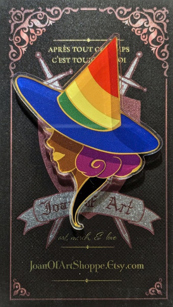 Pride Witch Acrylic Pin - Rainbow Pride