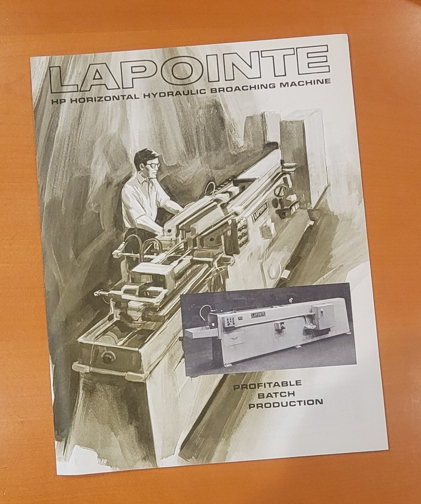 LAPOINTE (HP) Horizontal Hydraulic Broaching Machine Sales Brochure